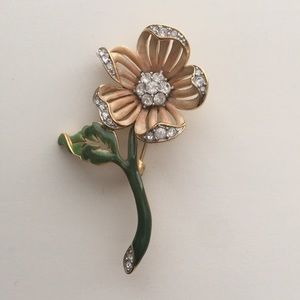 Vintage Nolan Miller Enamel Flower Pin